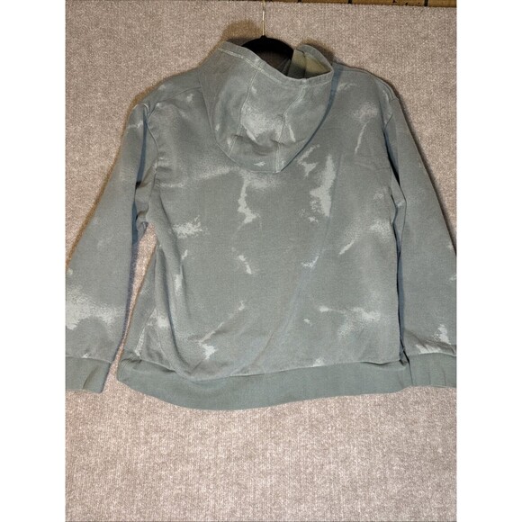 Adidas Hoodie Women 18/20 Kangaroo Pocket Green Cloud Wash Fleece Relaxed Fit - Picture 2 of 7